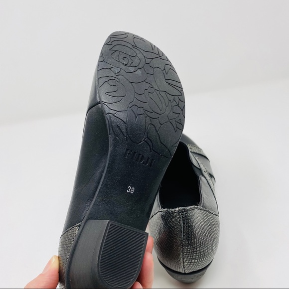 Fidji V287 leather heeled shoe black pewter - Picture 5 of 9